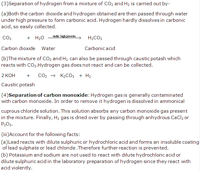 Frank ICSE Solutions for Class 9 Chemistry - Study of the First Element - Hydrogen 6
