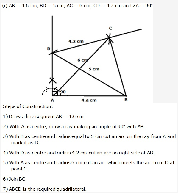 Frank ICSE Solutions for Class 9 Maths - Constructions of Quadrilaterals 1