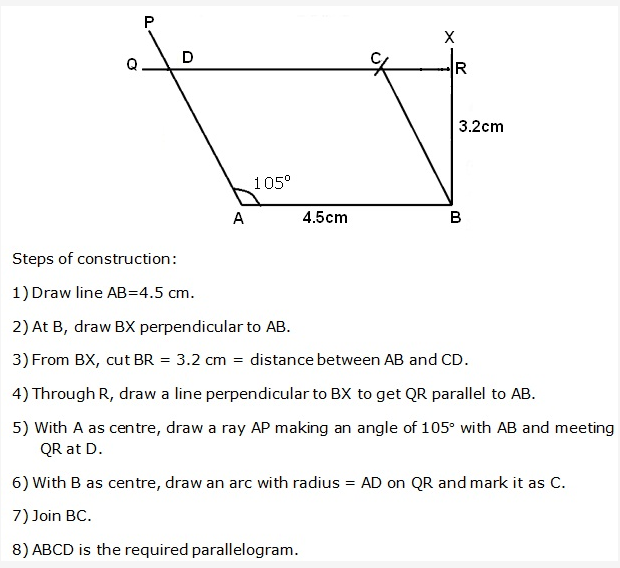 Frank ICSE Solutions for Class 9 Maths - Constructions of Quadrilaterals 10