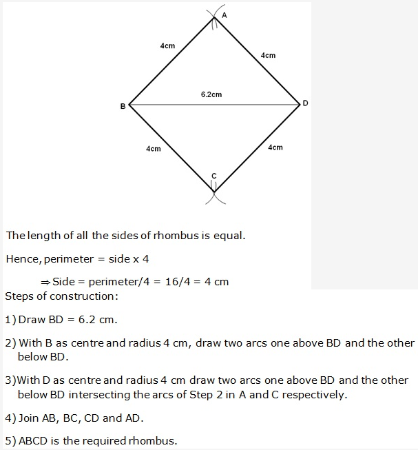 Frank ICSE Solutions for Class 9 Maths - Constructions of Quadrilaterals 12