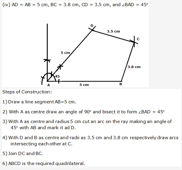 Frank ICSE Solutions for Class 9 Maths - Constructions of Quadrilaterals 4