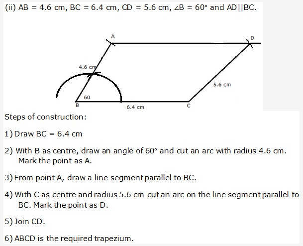 Frank ICSE Solutions for Class 9 Maths - Constructions of Quadrilaterals 6