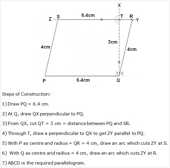 Frank ICSE Solutions for Class 9 Maths - Constructions of Quadrilaterals 9
