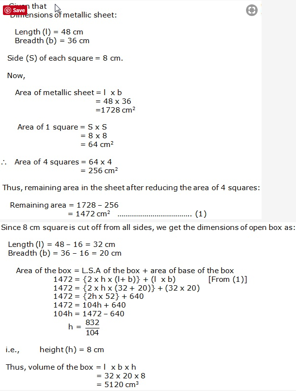 Frank ICSE Solutions for Class 9 Maths - Surface Areas and Volume of Solids 28