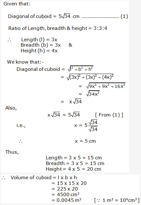 Frank ICSE Solutions for Class 9 Maths - Surface Areas and Volume of Solids 8