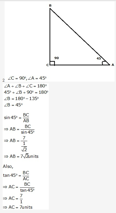 Frank ICSE Solutions for Class 9 Maths - Trigonometrical Ratios of Standard Angles 35