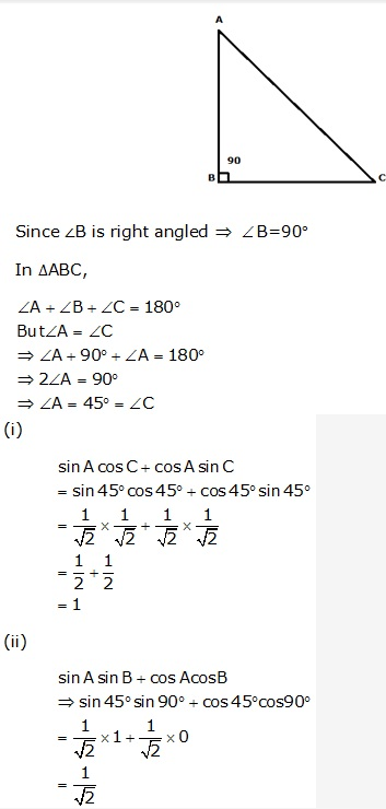Frank ICSE Solutions for Class 9 Maths - Trigonometrical Ratios of Standard Angles 58