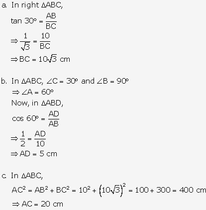 Frank ICSE Solutions for Class 9 Maths - Trigonometrical Ratios of Standard Angles 70