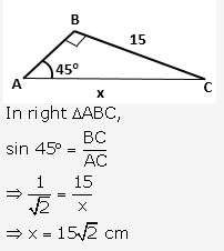 Frank ICSE Solutions for Class 9 Maths - Trigonometrical Ratios of Standard Angles 72