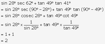 Frank ICSE Solutions for Class 9 Maths - Trigonometrical Ratios of Standard Angles 98
