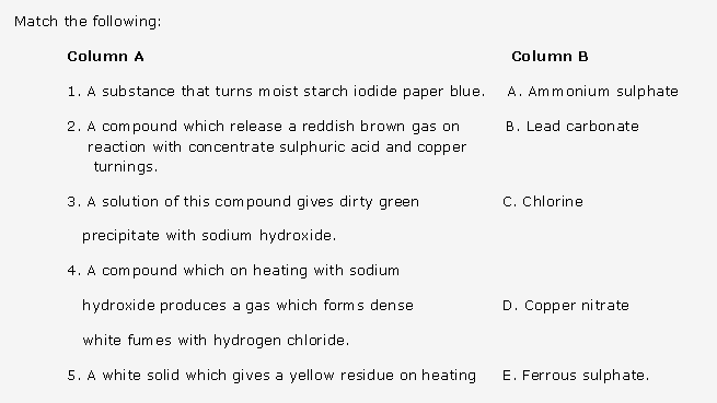 Frank ICSE Solutions for Class 10 Chemistry - Practical Work 21