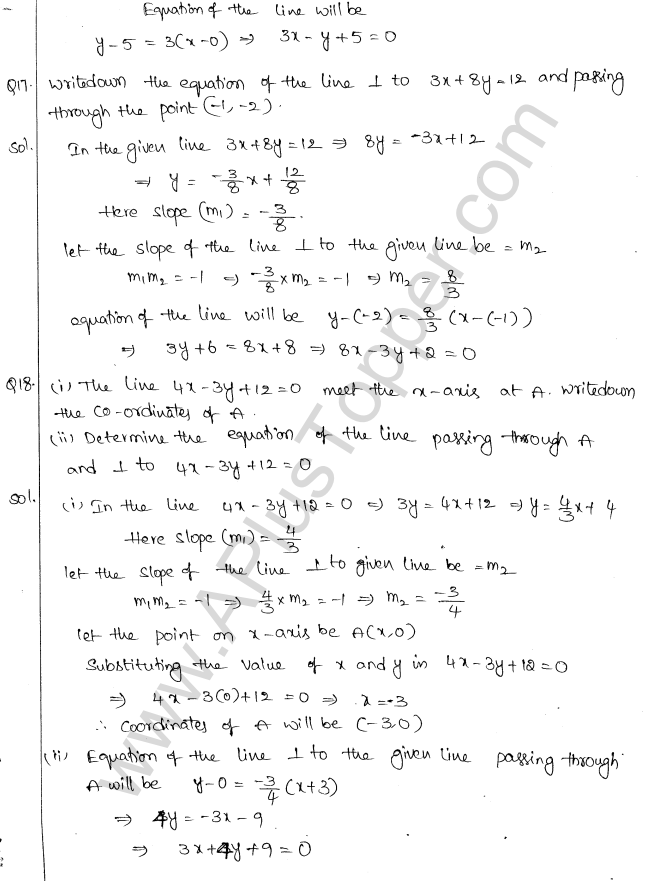ML Aggarwal ICSE Solutions for Class 10 Maths Chapter 12 Equation of a Straight Line Q1.22