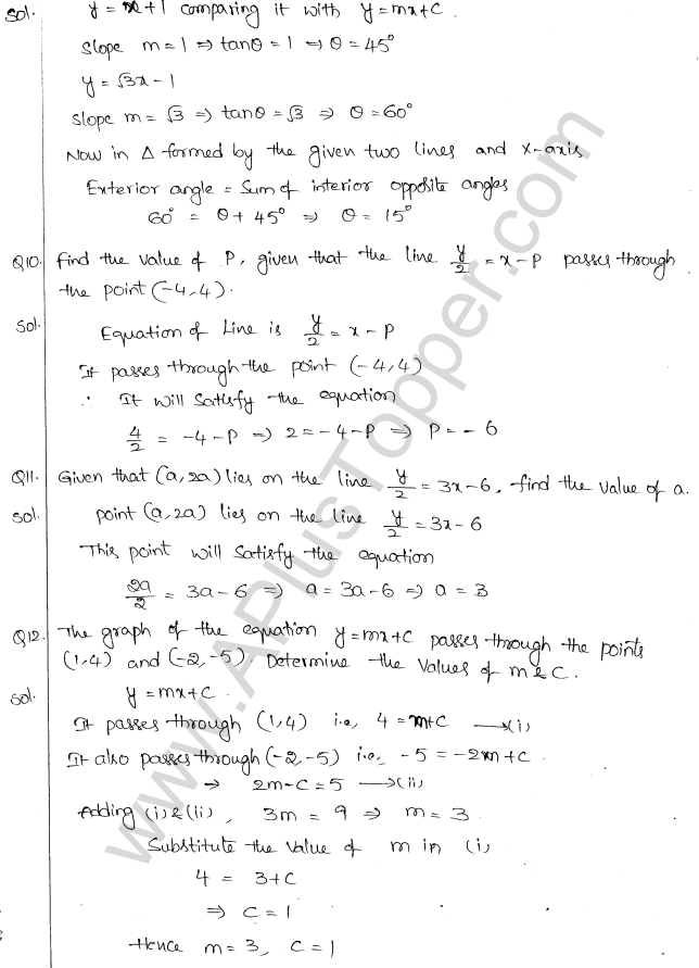 ML Aggarwal ICSE Solutions for Class 10 Maths Chapter 12 Equation of a Straight Line Q1.4