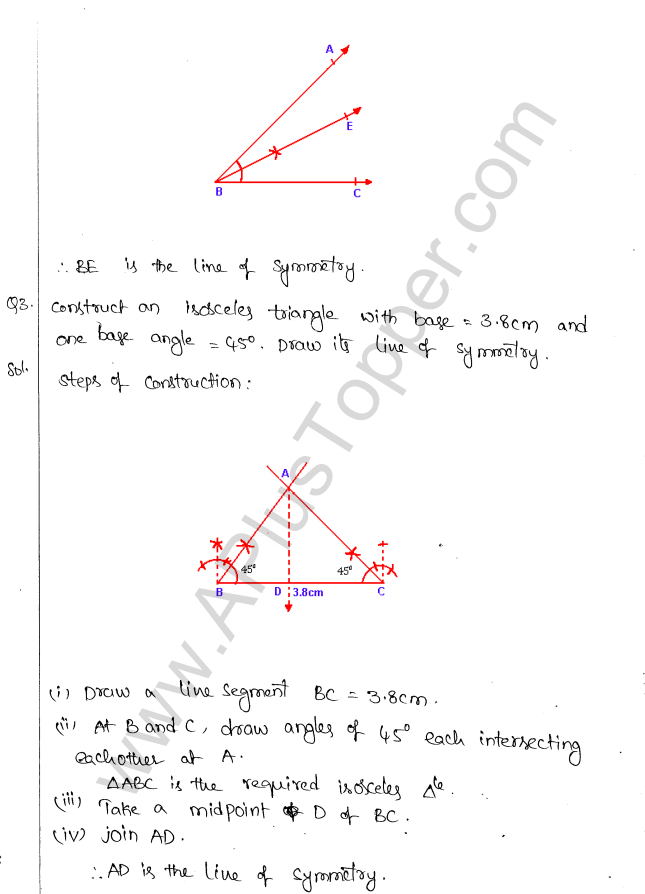 ML Aggarwal ICSE Solutions for Class 10 Maths Chapter 13 Symmetry Q1.2