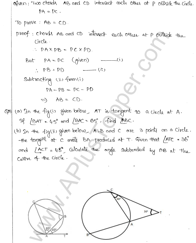 ML Aggarwal ICSE Solutions for Class 10 Maths Chapter 16 Circles Q1.106
