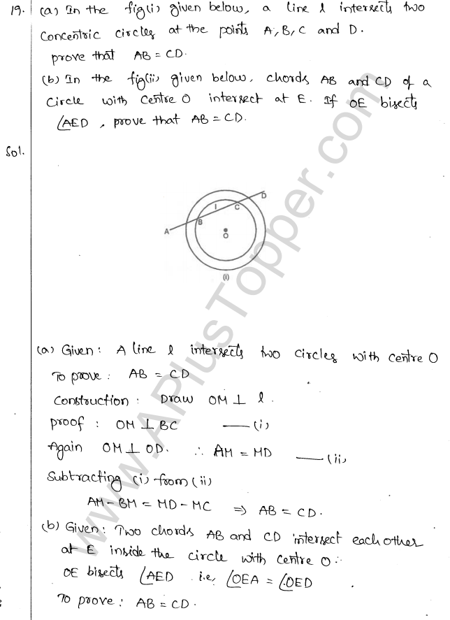 ML Aggarwal ICSE Solutions for Class 10 Maths Chapter 16 Circles Q1.19