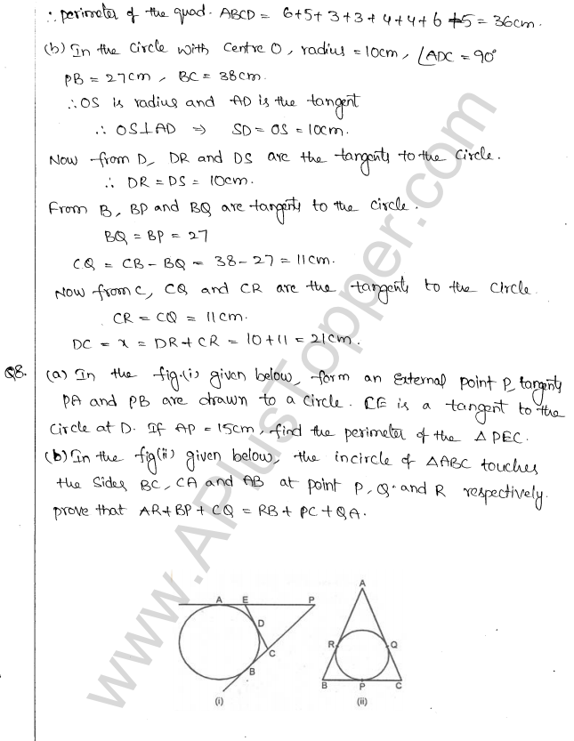 ML Aggarwal ICSE Solutions for Class 10 Maths Chapter 16 Circles Q1.82