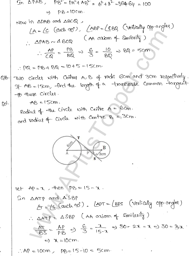 ML Aggarwal ICSE Solutions for Class 10 Maths Chapter 16 Circles Q1.91