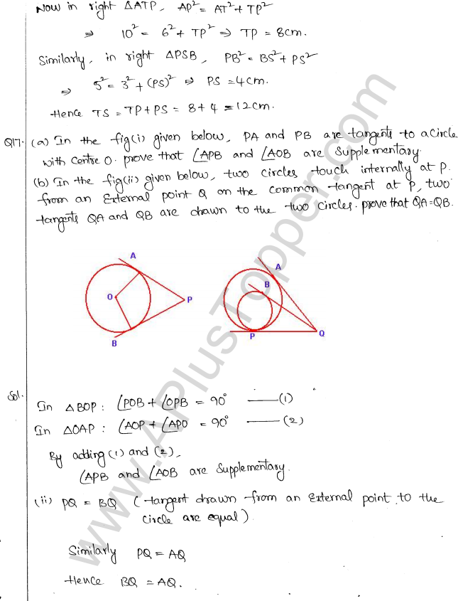 ML Aggarwal ICSE Solutions for Class 10 Maths Chapter 16 Circles Q1.92