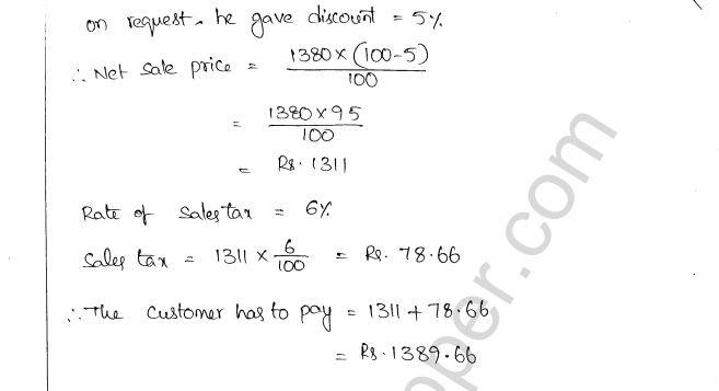 ML Aggarwal ICSE Solutions for Class 10 Maths Chapter 2 Sales Tax And Value Added Tax Q1.10