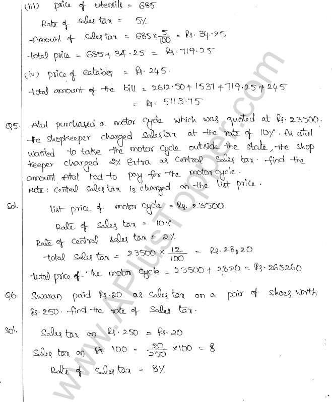 ML Aggarwal ICSE Solutions for Class 10 Maths Chapter 2 Sales Tax And Value Added Tax Q1.3
