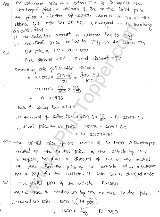 ML Aggarwal ICSE Solutions for Class 10 Maths Chapter 2 Sales Tax And Value Added Tax Q1.9
