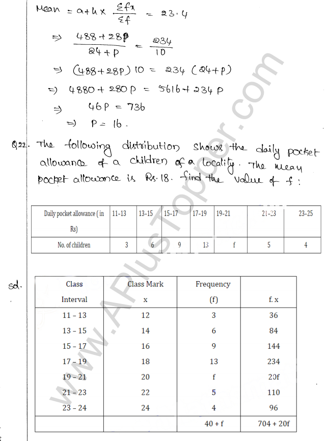 ML Aggarwal ICSE Solutions for Class 10 Maths Chapter 23 Measures of Central Tendency Q1.19