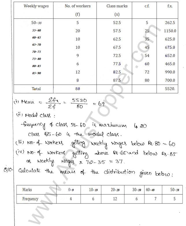 ML Aggarwal ICSE Solutions for Class 10 Maths Chapter 23 Measures of Central Tendency Q1.61