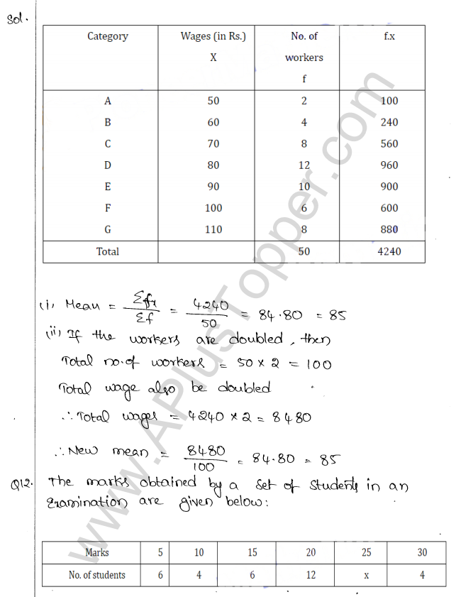 ML Aggarwal ICSE Solutions for Class 10 Maths Chapter 23 Measures of Central Tendency Q1.9
