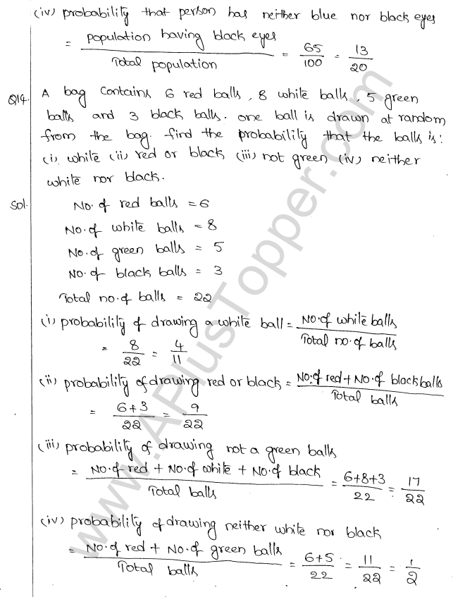 ML Aggarwal ICSE Solutions for Class 10 Maths Chapter 24 Probability Q1.7
