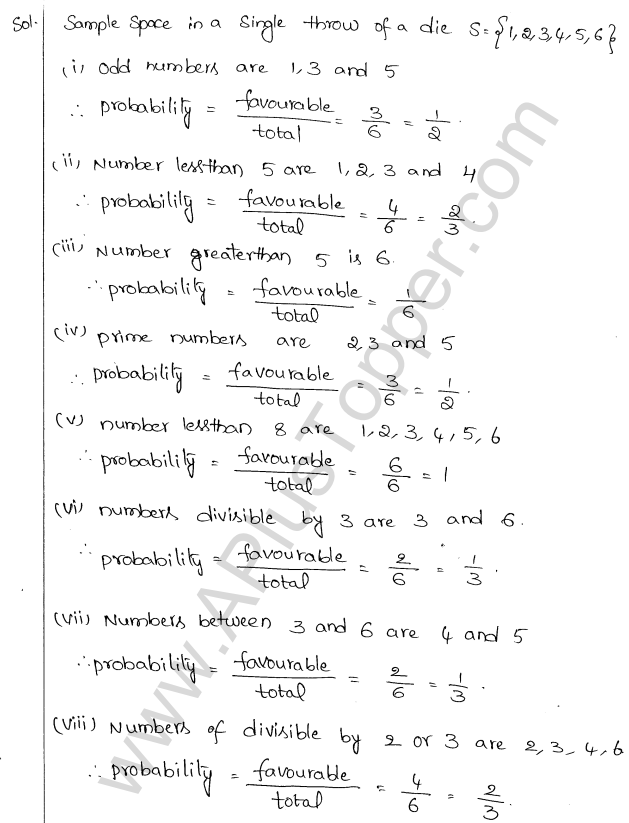 ML Aggarwal ICSE Solutions for Class 10 Maths Chapter 24 Probability Q1.9
