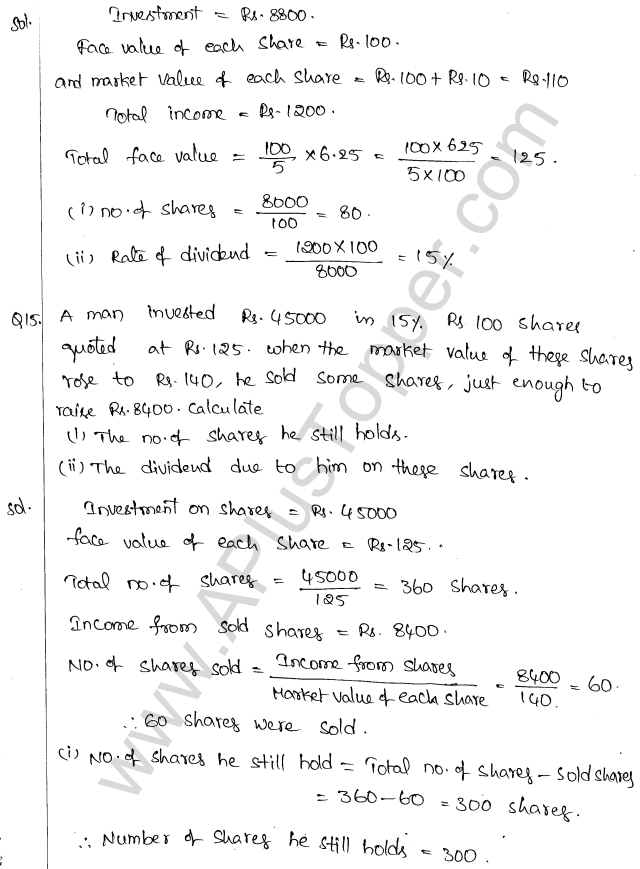 ML Aggarwal ICSE Solutions for Class 10 Maths Chapter 4 Shares and Dividends Q1.7
