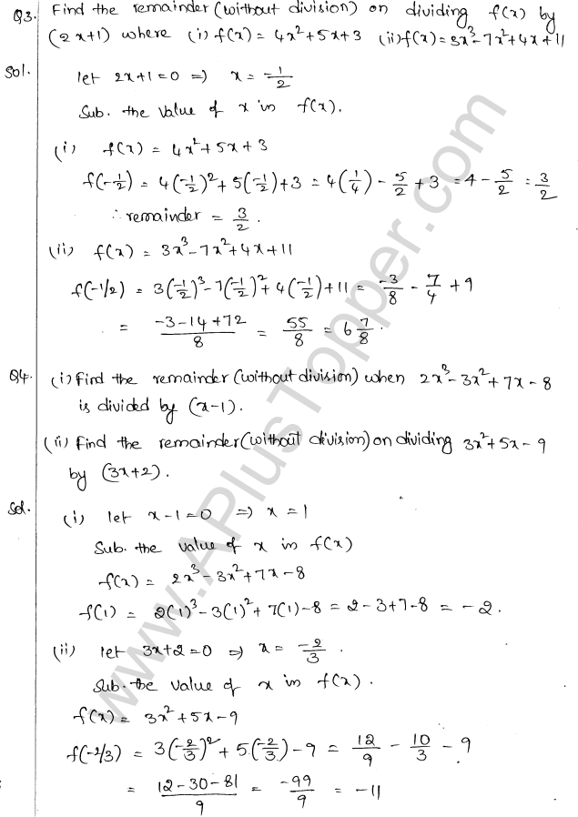 ML Aggarwal ICSE Solutions for Class 10 Maths Chapter 7 Factor Theorem Q1.2