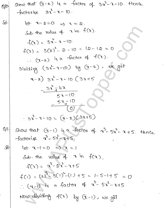 ML Aggarwal ICSE Solutions for Class 10 Maths Chapter 7 Factor Theorem Q1.6