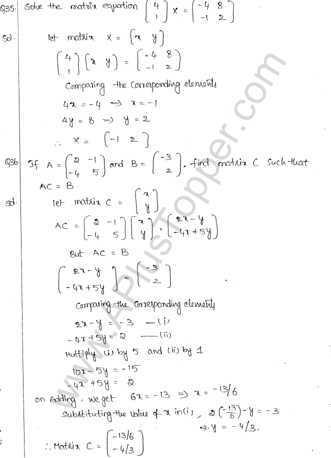 ML Aggarwal ICSE Solutions for Class 10 Maths Chapter 9 Matrices Q1.20