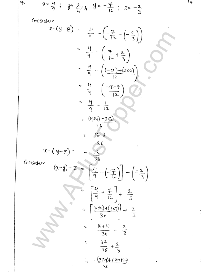 ML Aggarwal ICSE Solutions for Class 8 Maths Chapter 1 Rational Numbers 14