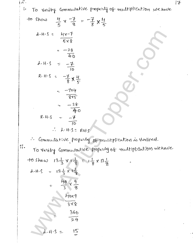 ML Aggarwal ICSE Solutions for Class 8 Maths Chapter 1 Rational Numbers 17
