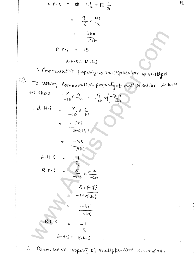 ML Aggarwal ICSE Solutions for Class 8 Maths Chapter 1 Rational Numbers 18
