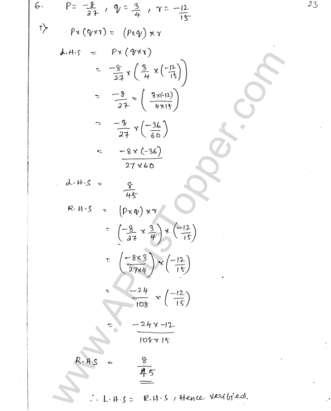 ML Aggarwal ICSE Solutions for Class 8 Maths Chapter 1 Rational Numbers 23