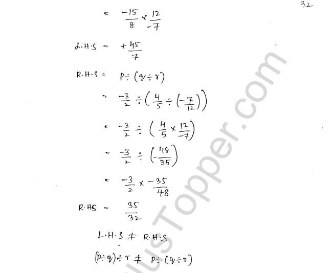 ML Aggarwal ICSE Solutions for Class 8 Maths Chapter 1 Rational Numbers 32