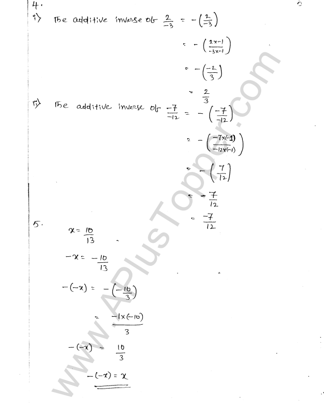 ML Aggarwal ICSE Solutions for Class 8 Maths Chapter 1 Rational Numbers 5
