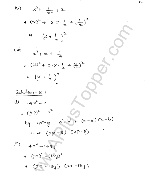 ML Aggarwal ICSE Solutions for Class 8 Maths Chapter 11 Factorisation 12