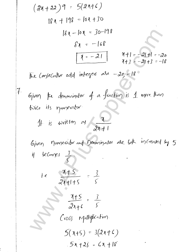 ML Aggarwal ICSE Solutions for Class 8 Maths Chapter 12 Linear Equations and Inqualities In one Variable 15