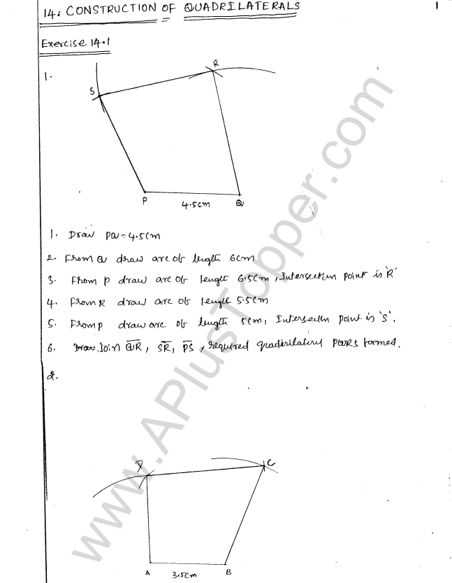 ML Aggarwal ICSE Solutions for Class 8 Maths Chapter 14 Constructions of Quadrilaterals 1