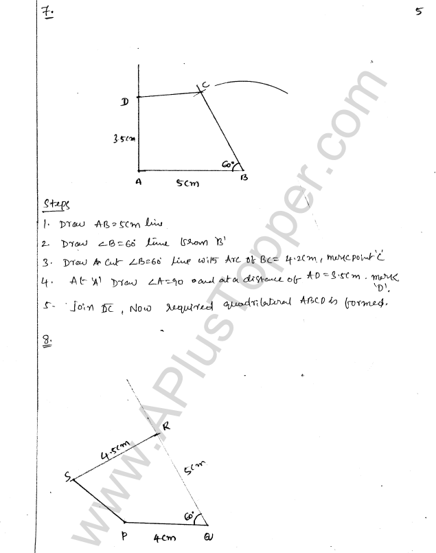 ML Aggarwal ICSE Solutions for Class 8 Maths Chapter 14 Constructions of Quadrilaterals 5