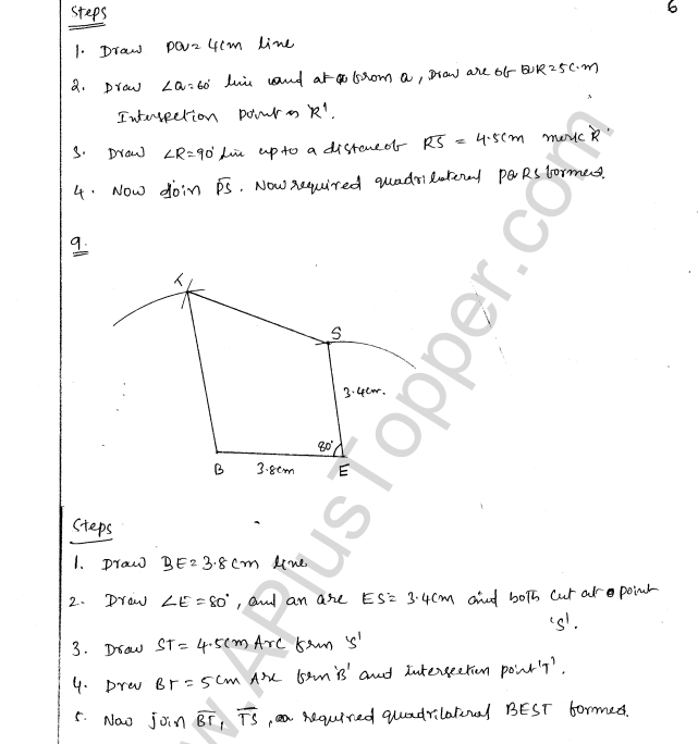 ML Aggarwal ICSE Solutions for Class 8 Maths Chapter 14 Constructions of Quadrilaterals 6