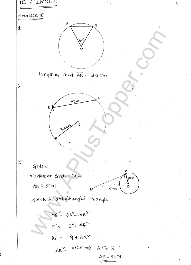 ML Aggarwal ICSE Solutions for Class 8 Maths Chapter 15 Circle 1