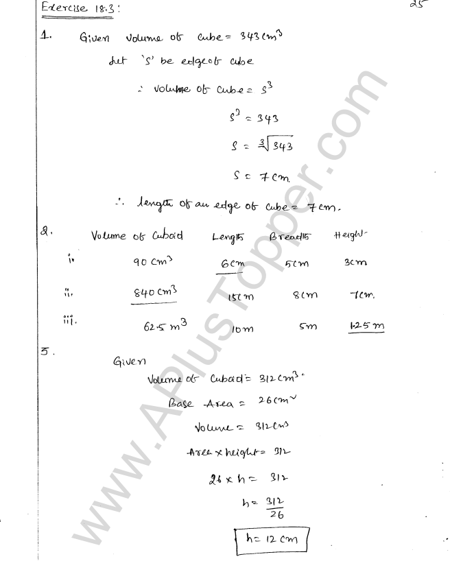 ML Aggarwal ICSE Solutions for Class 8 Maths Chapter 18 Mensuration 25