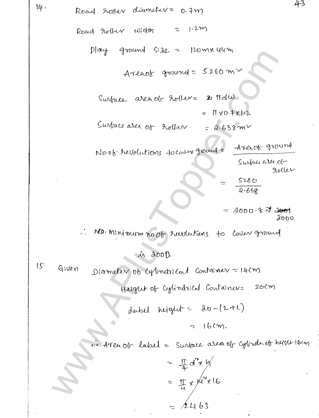ML Aggarwal ICSE Solutions for Class 8 Maths Chapter 18 Mensuration 43