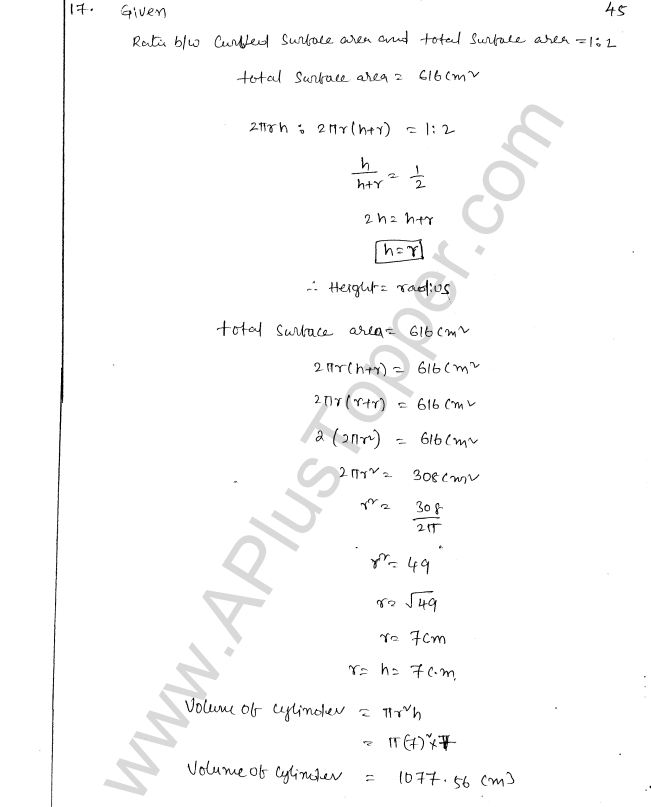 ML Aggarwal ICSE Solutions for Class 8 Maths Chapter 18 Mensuration 45